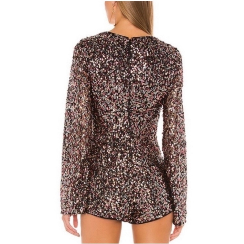 Camila Coelho Yarah Romper in Metallic Mauve - Picture 2 of 6
